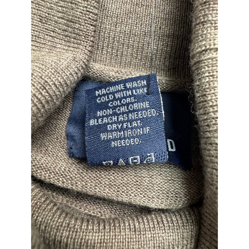 Stafford Mens Taupe 100% Merino Wool Mock Neck Sweater XXL 2XL Outdoor - Picture 5 of 11